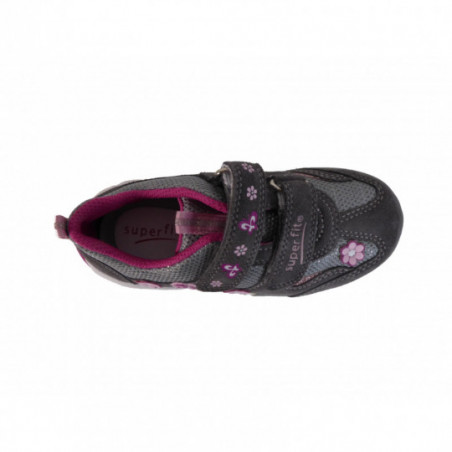 Basket Superfit fille en cuir motif papillon et fleur