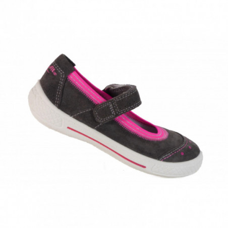 Ballerines Superfit en cuir Fille gris et rose tendance