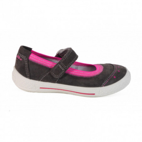 Ballerines Superfit en cuir Fille gris et rose tendance