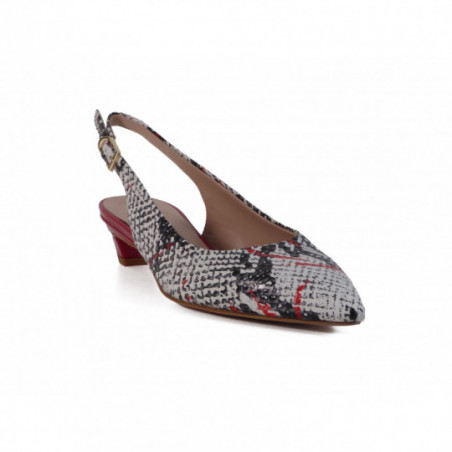 Escarpin Moda Di Fausto en cuir rouge