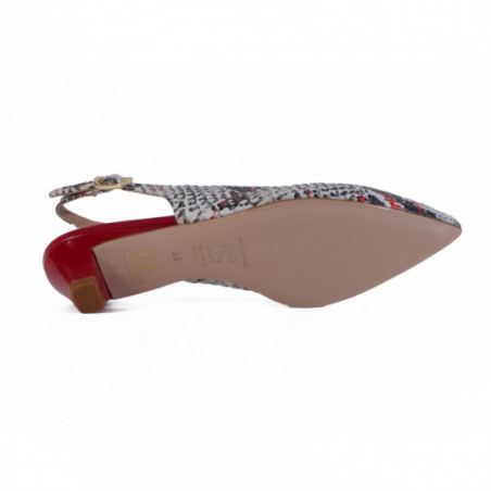 Escarpin Moda Di Fausto en cuir rouge