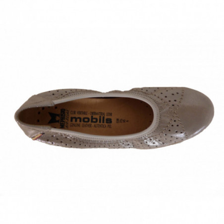 Ballerine en cuir Mephisto Mobils confort camel