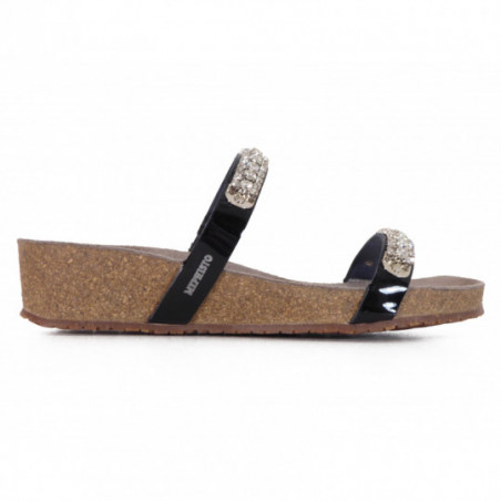 Mule Mephisto en cuir à brides élastiquées confort Mule Mephisto en cuir à brides élastiquées confort