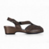 Nu-pied en cuir Florett Confort à talon compensé Bronze Nu-pied en cuir Florett Confort à talon compensé Bronze