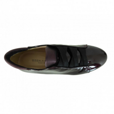 Derby en cuir vernis Moda Di Fausto tendance bordeaux