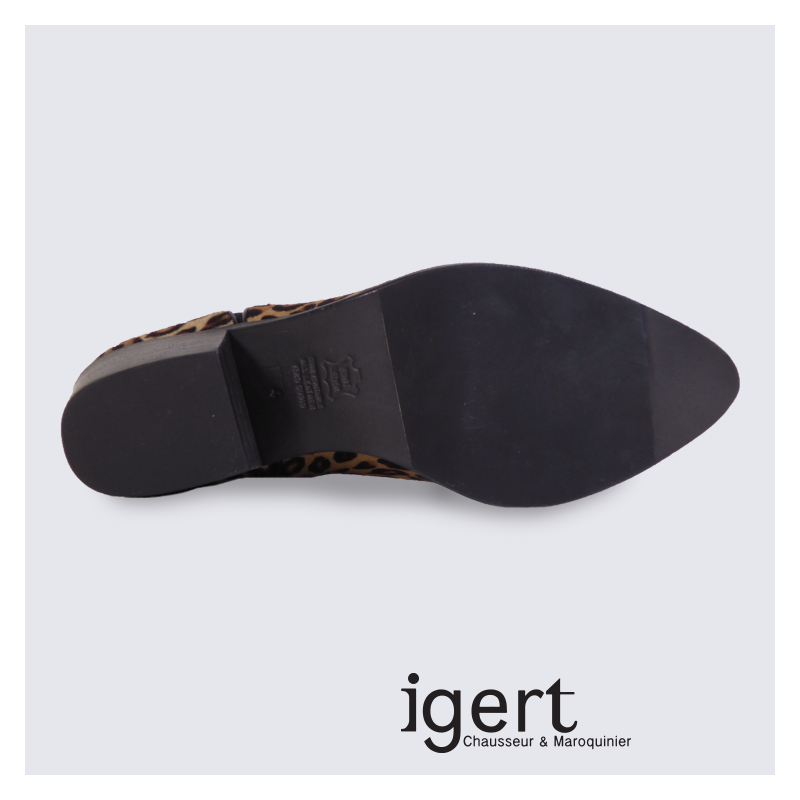 Bottines K&S en cuir à imprimé léopard Mode