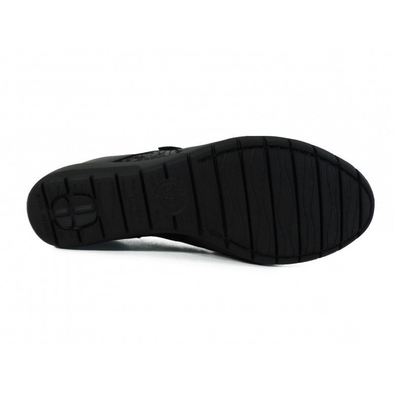 Chaussures Mephisto Confort à velcros en cuir Noir