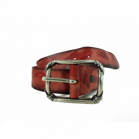 Ceinture Rouge Bernd Götz en cuir tendance à boucle fantaisie