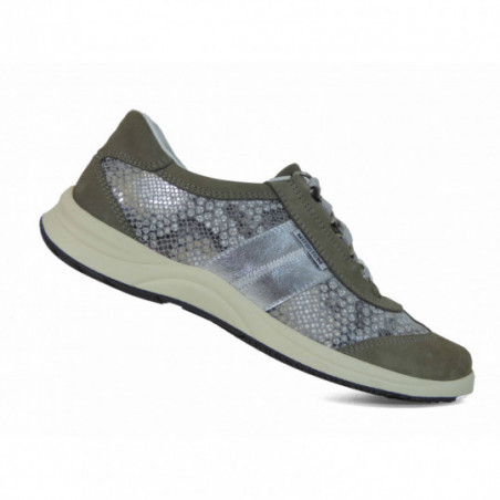 Baskets Mephisto Laser Gris Clair en cuir