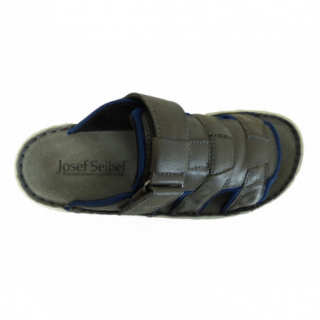 Mules hommes cuir gris et noir Josef Seibel