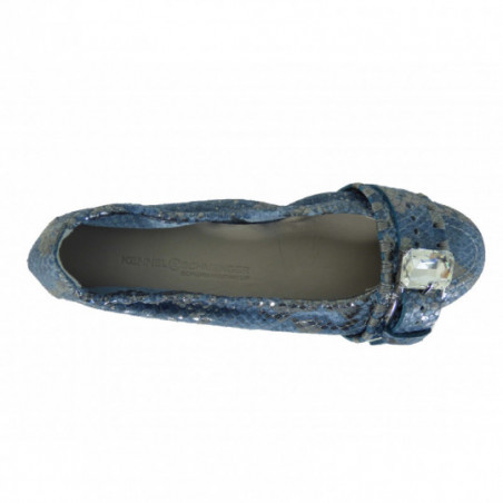 Ballerine K&S en cuir tendance bleu jeans