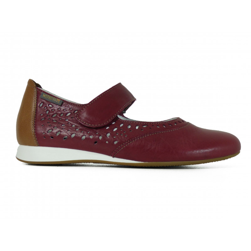 Ballerines en cuir Mephisto en cuir Confort Rouge