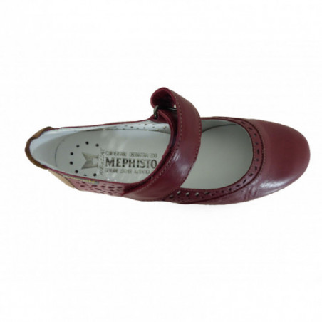Ballerines en cuir Mephisto en cuir Confort Rouge