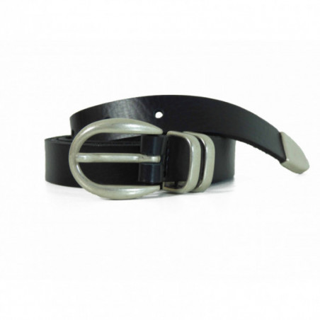 Ceinture fine Bernd Götz en cuir Noir classique