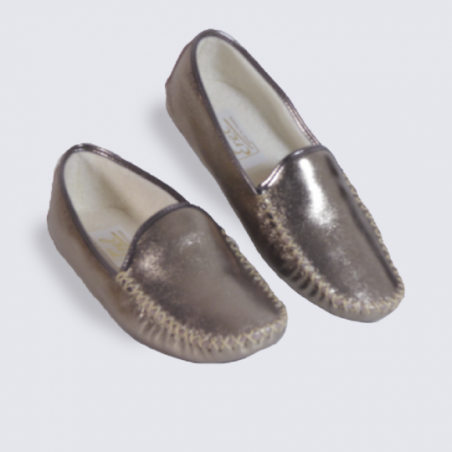 Pantoufle Erel en cuir Monica Bronze