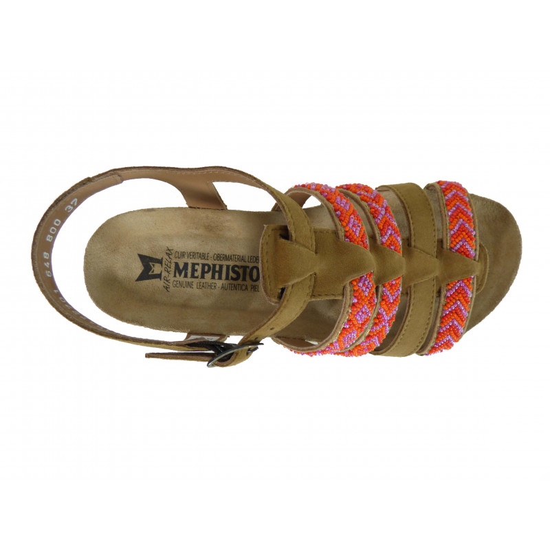 Nu-pied en cuir Mephisto Confort Victoire Corail