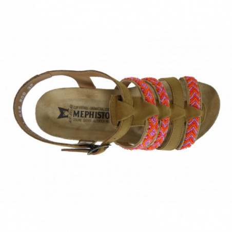 Nu-pied en cuir Mephisto Confort Victoire Corail