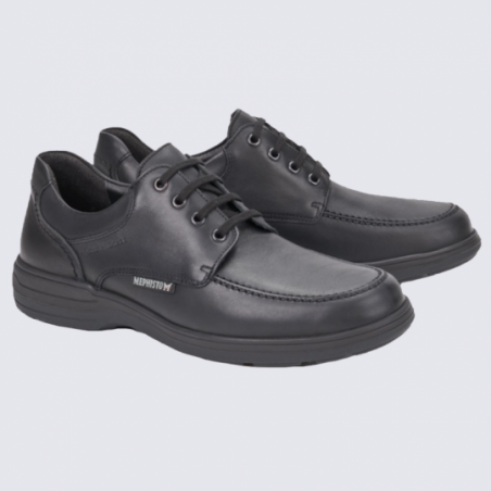 Chaussure derby Mephisto homme en cuir noir