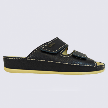 Mules Vital, mules homme en cuir noir