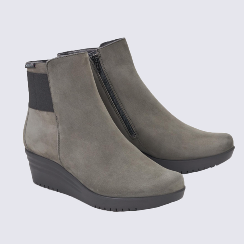 Bottine Mephisto bottines talons femme en cuir gris Igert