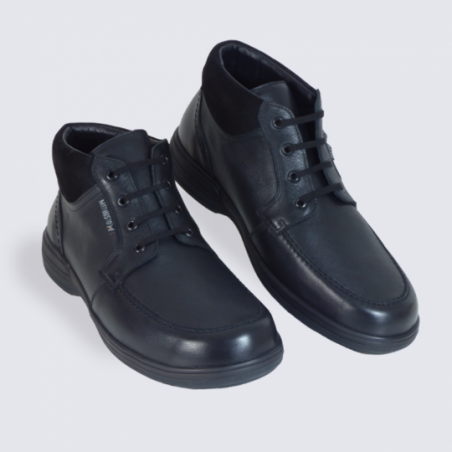 Chaussures Mephisto, chaussures homme en cuir noir Hydroprotect