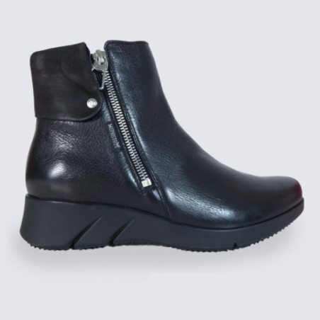 Bottines Mephisto, bottines à glissière femme en cuir noir