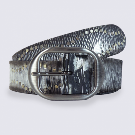 Ceinture femme Bernd Götz noir et argent tendance