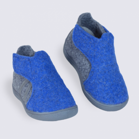 Chaussons bébé Babybotte bleu à velcro