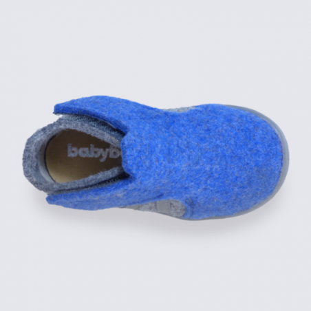 Chaussons bébé Babybotte bleu à velcro