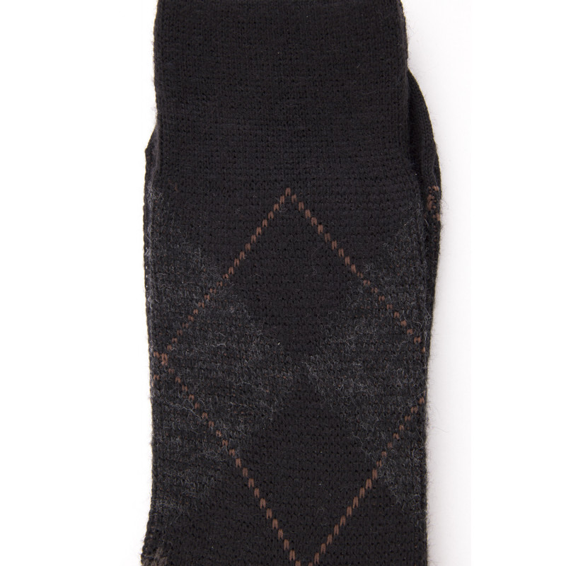 Chaussettes homme Doré Doré en Laine Mérinos renforcée motif Jacquard noir
