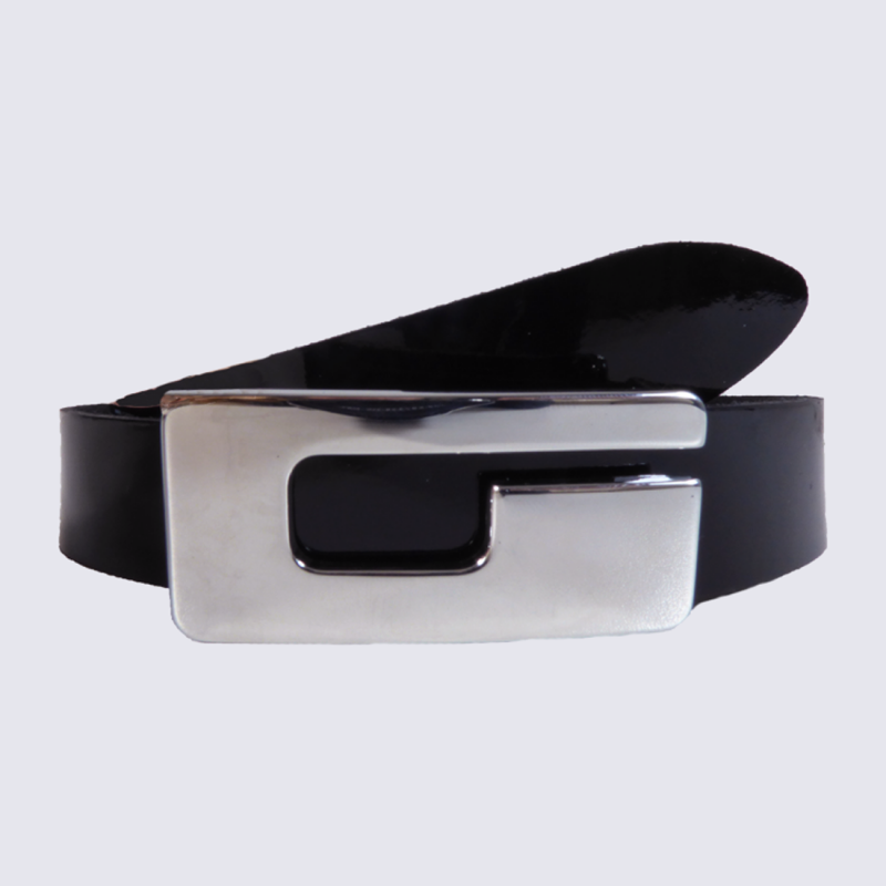 Ceinture en cuir noir femme