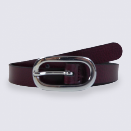 Ceinture fine pour femme Bernd Götz en cuir bordeaux chic