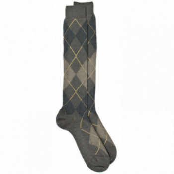 Chaussettes homme Doré Doré en Laine Mérinos renforcée motif Jacquard kaki