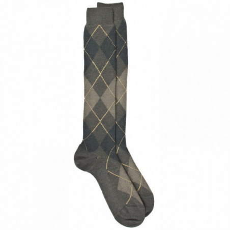 Chaussettes homme Doré Doré en Laine Mérinos renforcée motif Jacquard kaki