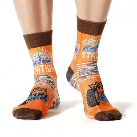 Chaussettes orange Homme Wigglesteps tendance à motif voiture