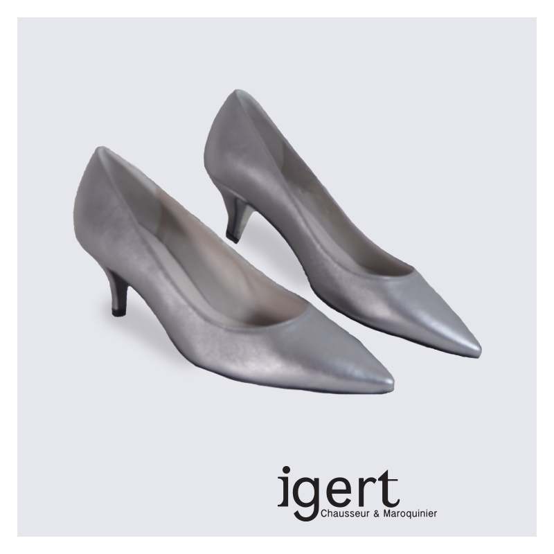 Escarpins K&S en cuir argenté tendance