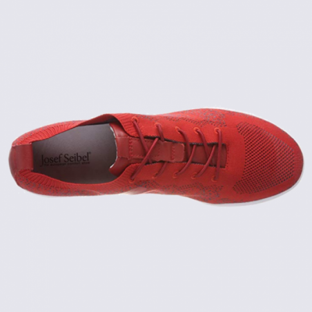 Baskets femme Josef Seibel rouge en tricot élastique