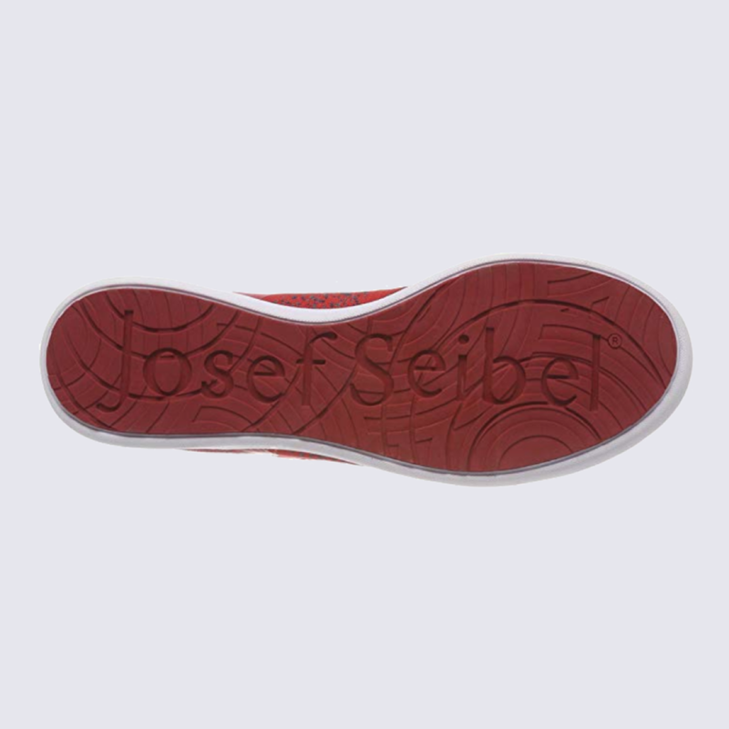 Baskets femme Josef Seibel rouge en tricot élastique