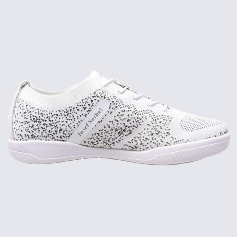 Baskets femme Josef Seibel blanches en tricot élastique
