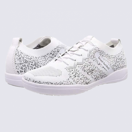 Baskets femme Josef Seibel blanches en tricot élastique