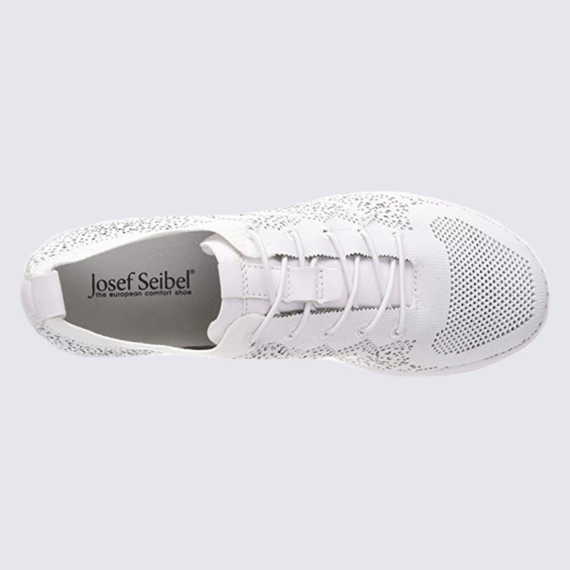 Baskets femme Josef Seibel blanches en tricot élastique
