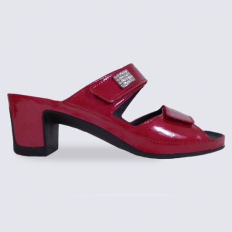 Mules Vital femme en cuir ciré rouge confort et tendance Mules Vital femme en cuir ciré rouge confort et tendance