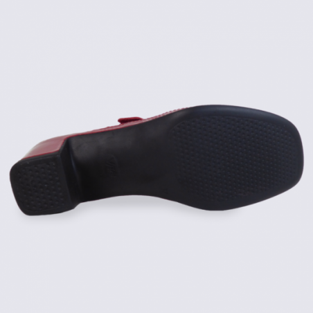 Mules Vital femme en cuir ciré rouge confort et tendance Mules Vital femme en cuir ciré rouge confort et tendance