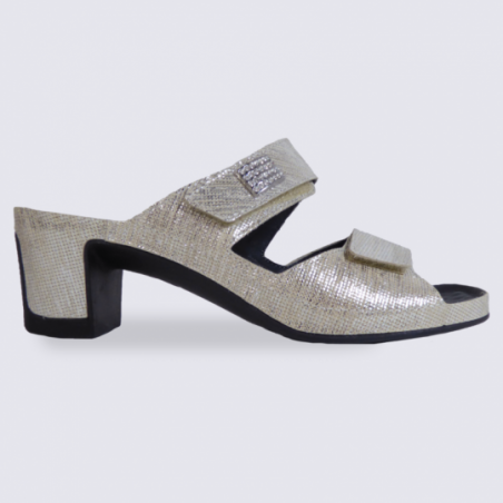 Mules Vital femme en cuir doré confort et tendance Mules Vital femme en cuir doré confort et tendance