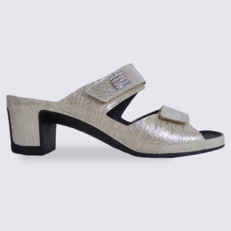 Mules Vital femme en cuir doré confort et tendance