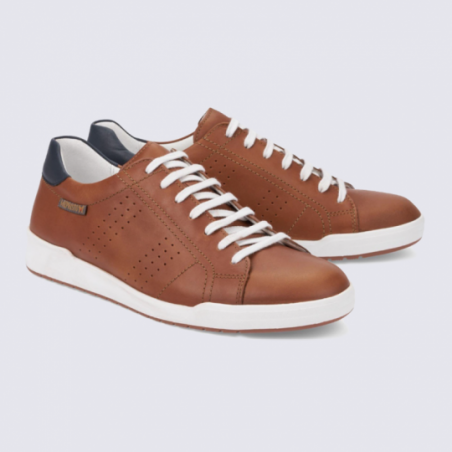 Baskets pour homme Mephisto en cuir camel