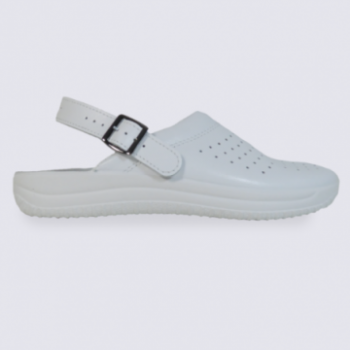 Mules en cuir blanc Rohde pour professionnel