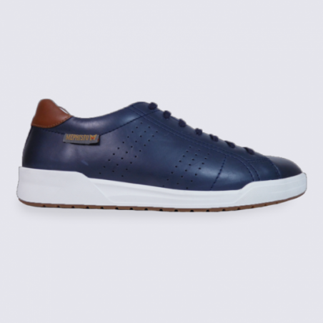 Baskets pour homme Mephisto en cuir bleu marine Baskets pour homme Mephisto en cuir bleu marine