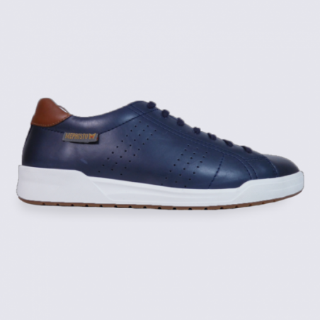 Baskets pour homme Mephisto en cuir bleu marine