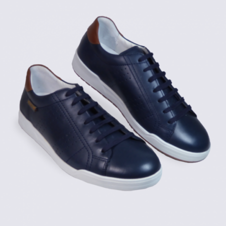 Baskets pour homme Mephisto en cuir bleu marine